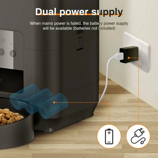 JMT-009674 Automatic 2L Pet Feeder for Cats and Dogs with Slow Feeding Function and Timed Dispensing