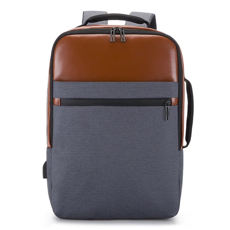 JMT-010314 USB Charging Nylon Laptop Backpack for Students, Multi-Compartment Computer Rucksack