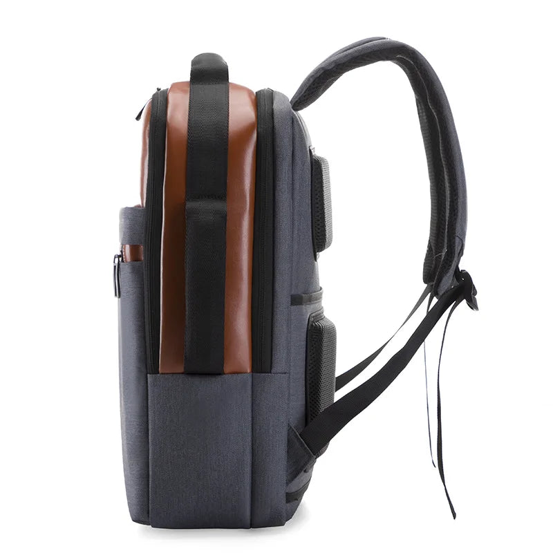 JMT-010314 USB Charging Nylon Laptop Backpack for Students, Multi-Compartment Computer Rucksack