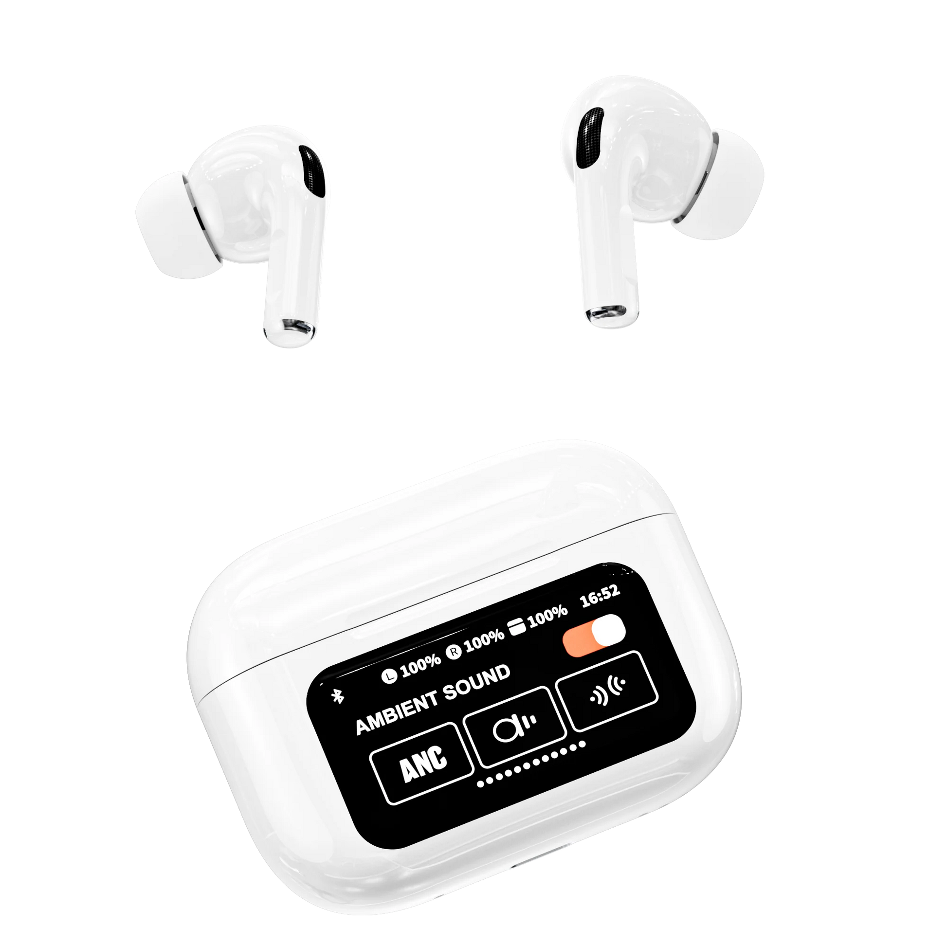 JMT-010634 A9Pro Bluetooth TWS In-Ear Headphones with LED Smart Screen, ANC, ENC, Touch Control, Blue Color