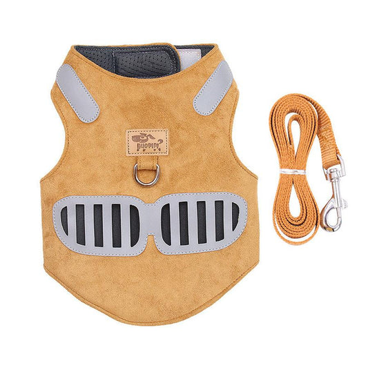JMT-010634 Soft Suede Cat Harness with Traction Rope - Comfortable and Breathable Design for Cats