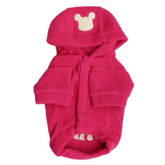 JMT-011082 Embroidered Polar Fleece Hooded T-Shirt for Pets in Multiple Colors and Sizes
