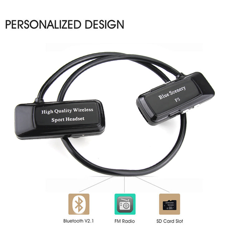 JMT-011274 F5 Wireless Bluetooth Headset with Stereo Sound and Multi-Point Connectivity