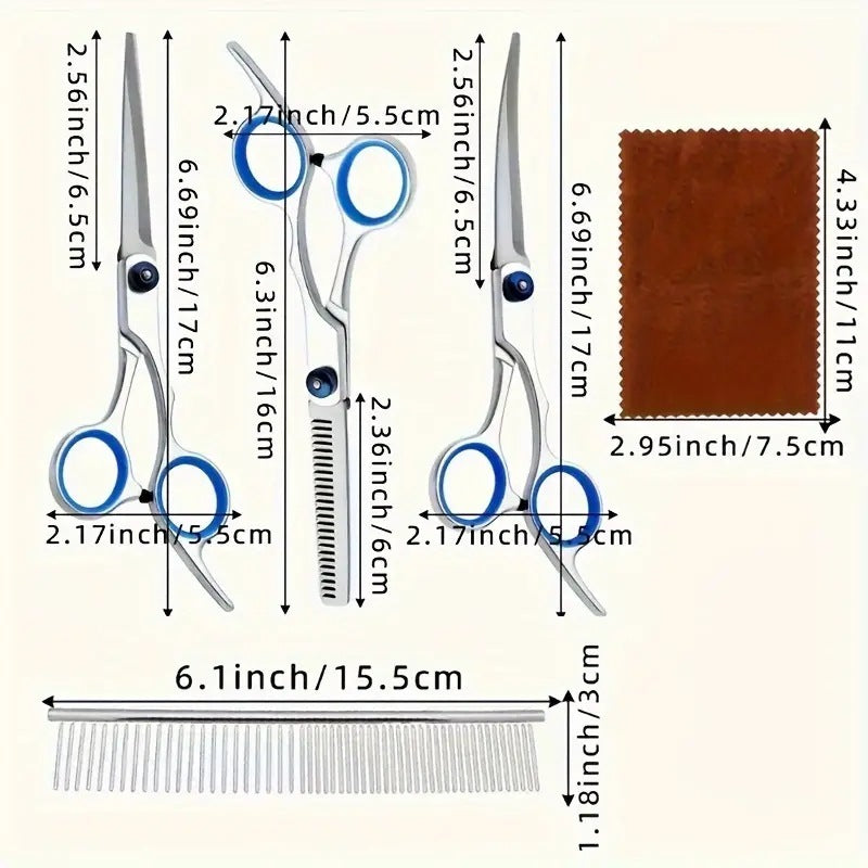 JMT-011530 Portable Metal Pet Grooming Scissors Set for Dogs