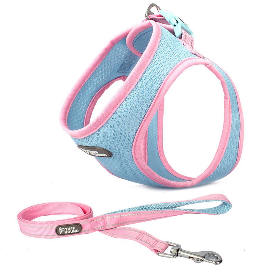 JMT-011786 Pet Chest Harness for Cats and Dogs - Adjustable Leash Set in Powder Blue, Yellow, Dark Blue