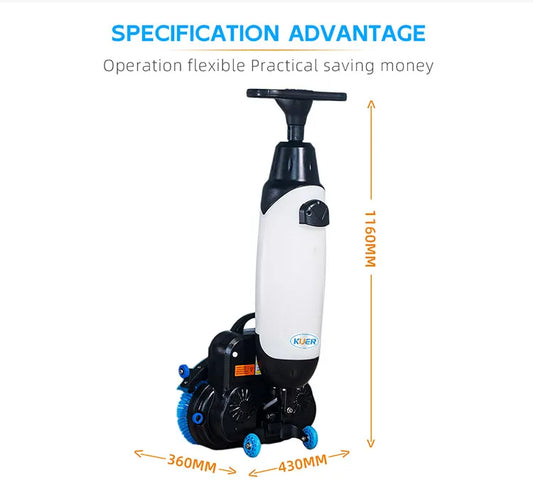 JMT-011914 Automatic Walk-Behind Floor Scrubber Machine for Home, Gym, and Factory Cleaning