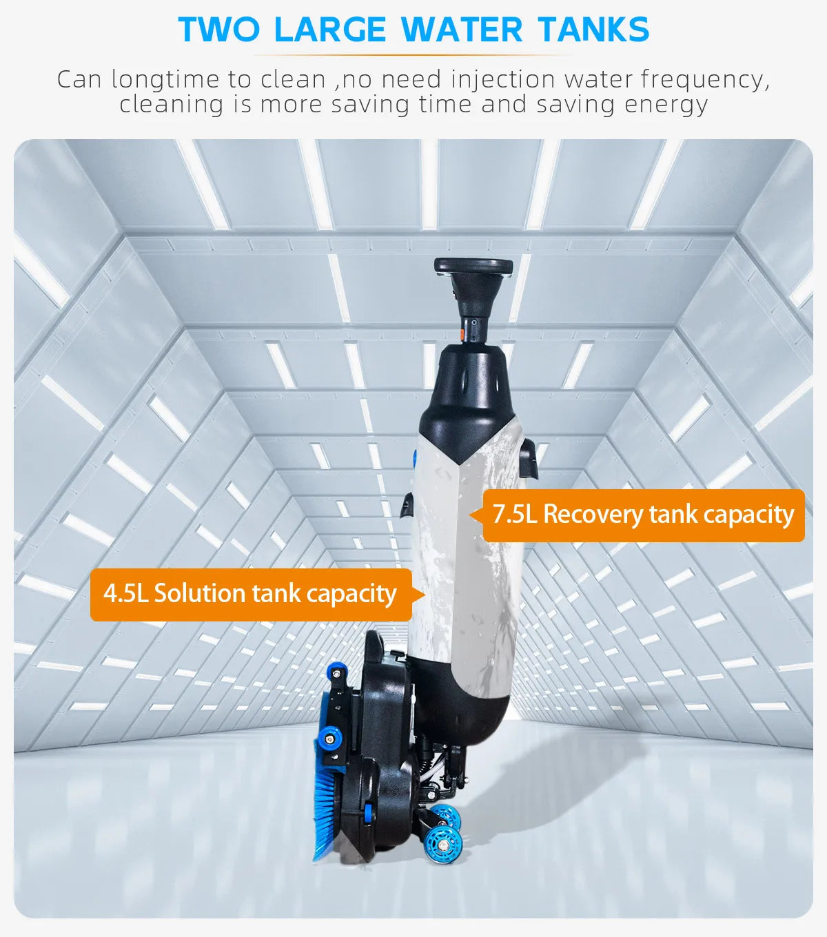 JMT-011914 Automatic Walk-Behind Floor Scrubber Machine for Home, Gym, and Factory Cleaning