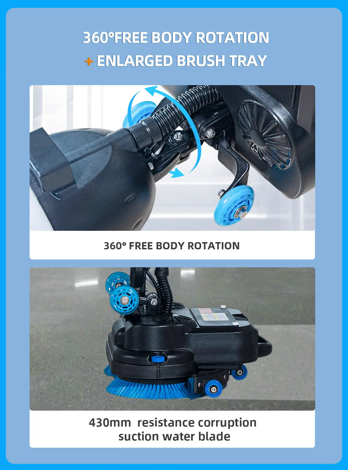 JMT-011914 Automatic Walk-Behind Floor Scrubber Machine for Home, Gym, and Factory Cleaning
