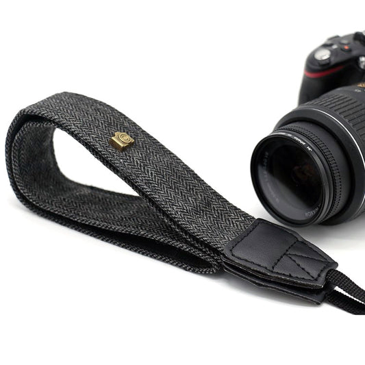 JMT-011978 Dark Grey and Brown Cotton SLR Digital Camera Shoulder Strap - 120 cm Length, 4 cm Width