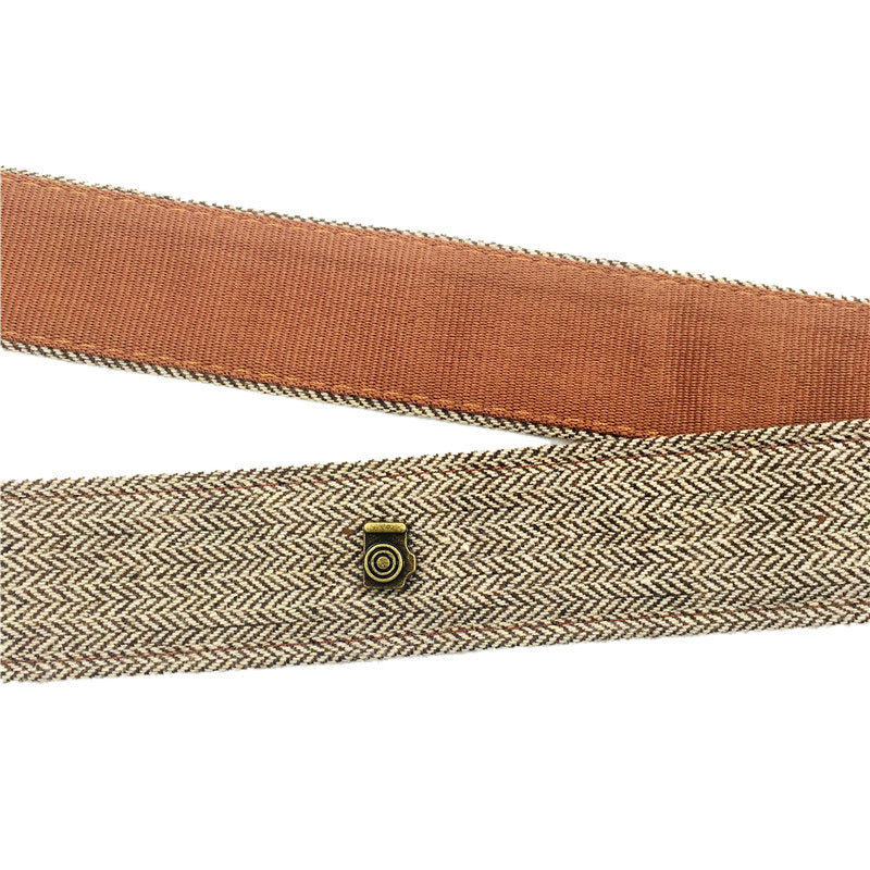 JMT-011978 Dark Grey and Brown Cotton SLR Digital Camera Shoulder Strap - 120 cm Length, 4 cm Width