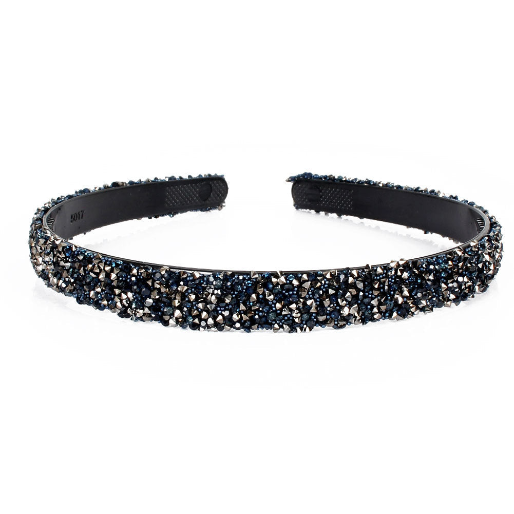 JMT-011978 Retro Semicircle Rhinestone Headband for Women - Colorful Diamond Design