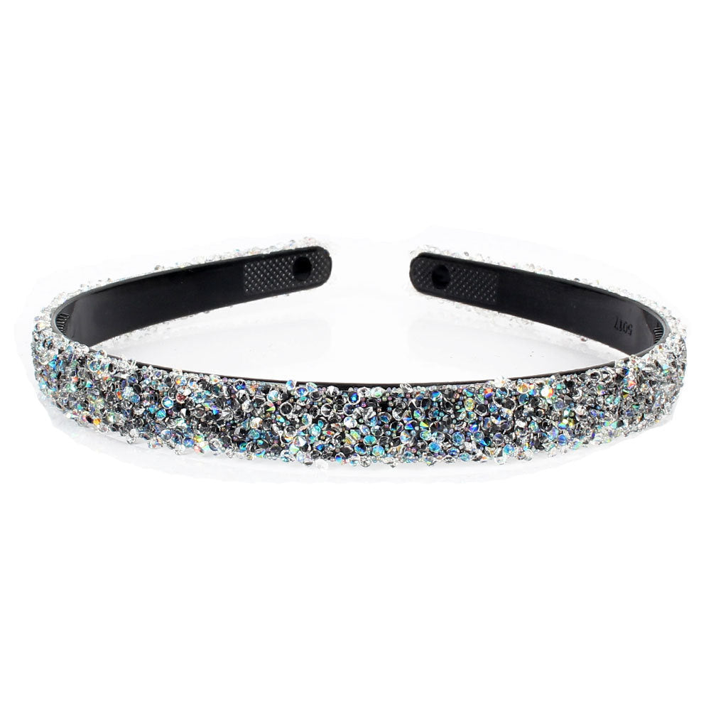 JMT-011978 Retro Semicircle Rhinestone Headband for Women - Colorful Diamond Design