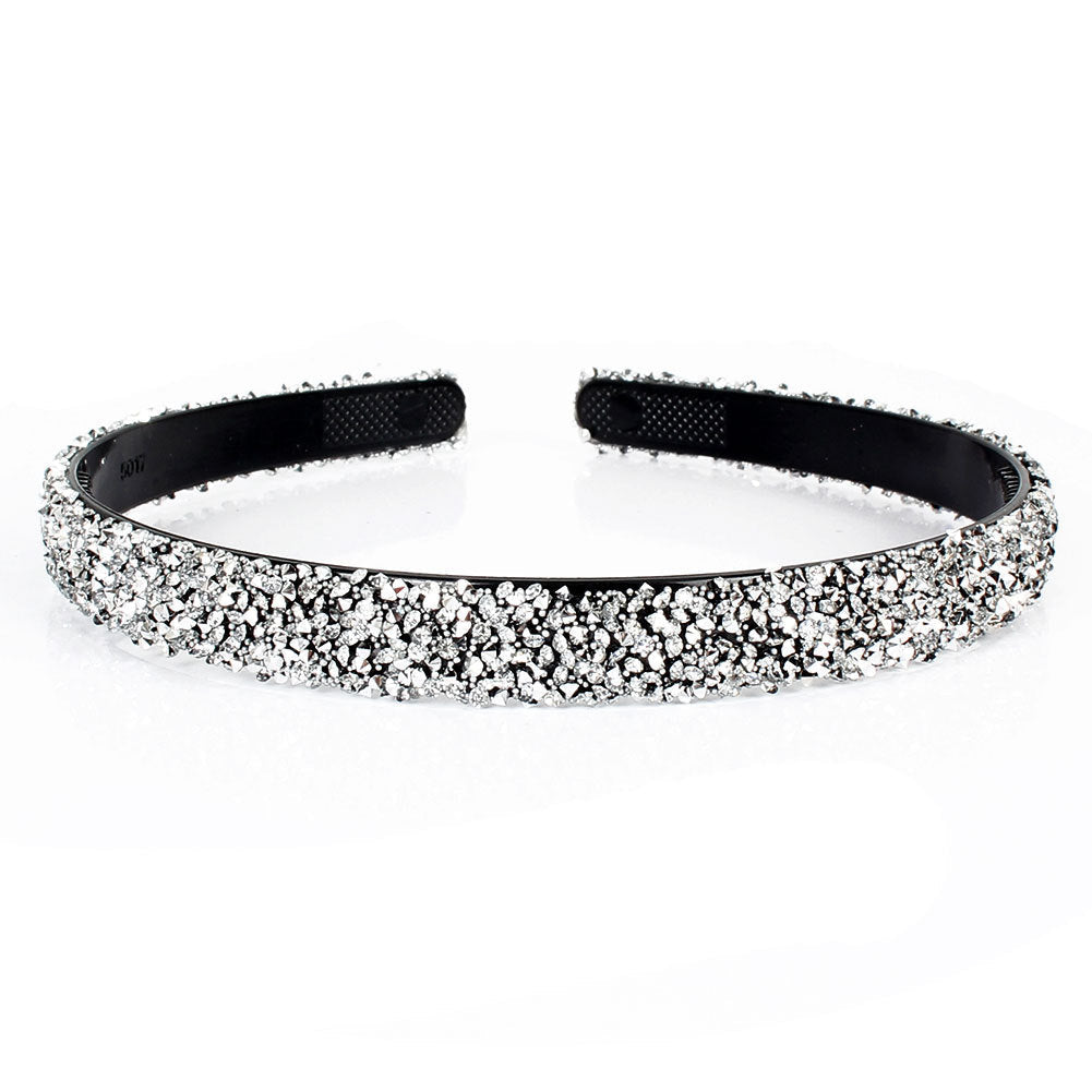 JMT-011978 Retro Semicircle Rhinestone Headband for Women - Colorful Diamond Design