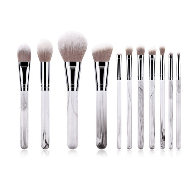 JMT-012874 Professional 11-Piece Makeup Brush Set with Synthetic Hair and Wooden Handle