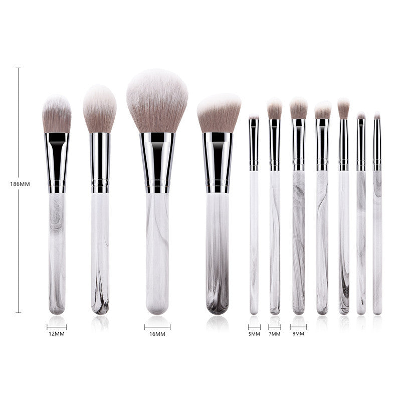 JMT-012874 Professional 11-Piece Makeup Brush Set with Synthetic Hair and Wooden Handle
