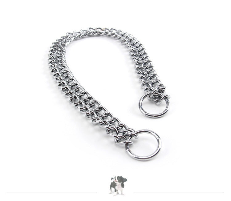 JMT-012938 Stainless Steel Dog Collar - Double Row, Durable and Stylish, 2.0*30cm & 3.0*50cm Sizes