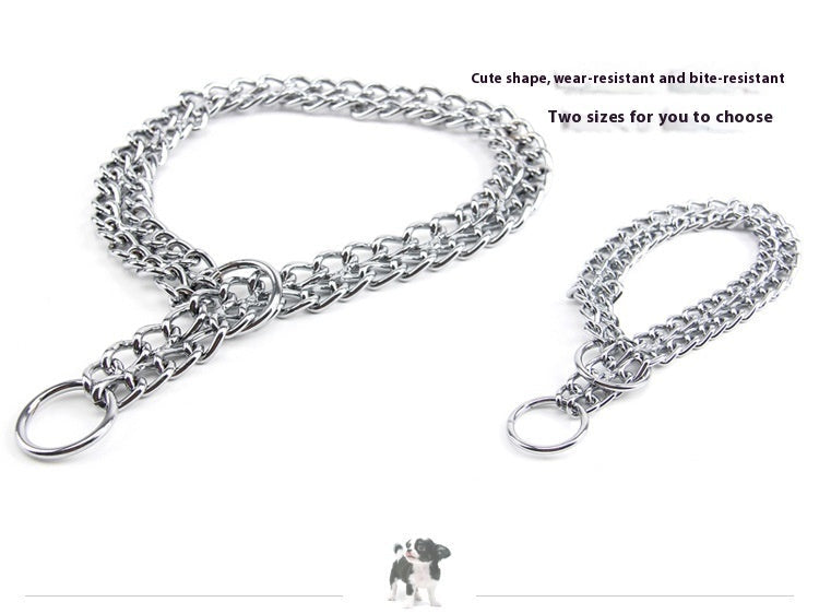 JMT-012938 Stainless Steel Dog Collar - Double Row, Durable and Stylish, 2.0*30cm & 3.0*50cm Sizes
