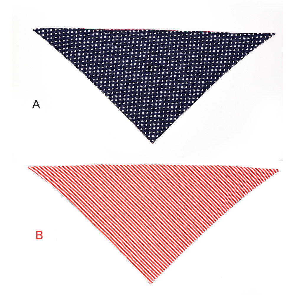 JMT-013066 American Flag Triangle Scarf for Medium Dogs - Cotton, Double-Sided, 66x45x45cm