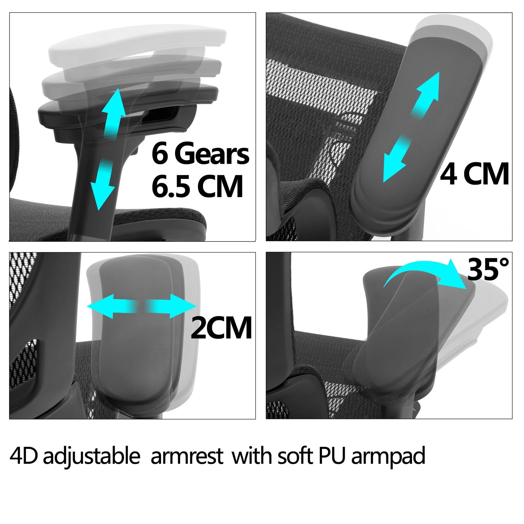 JMT-013194 Very Large Ergonomic Breathable Reclining Office Chair with Metal Frame for Computer Use