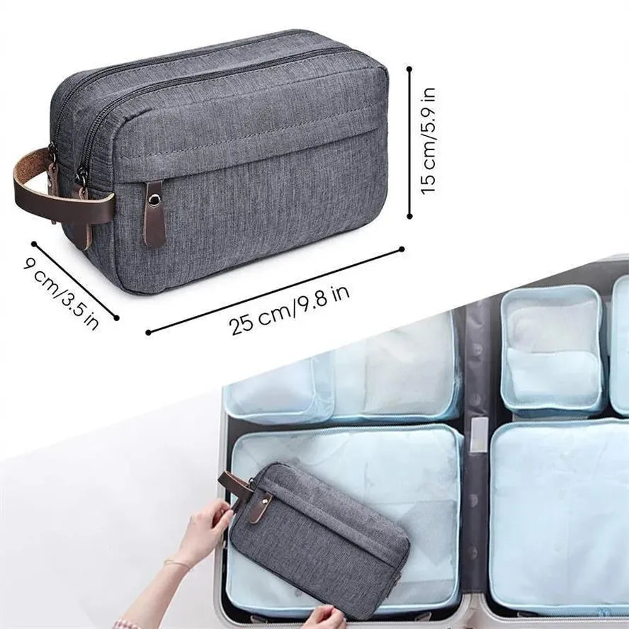 JMT-013642 Large Capacity Handheld Travel Cosmetic Bag - Portable Oxford Cloth Storage with Zipper Closure