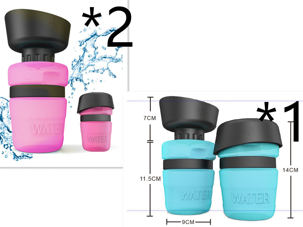 JMT-013770 Portable Silicone Pet Water Bottle - 520ML Travel Cup in Sky Blue, Rose Red, and Blue Green