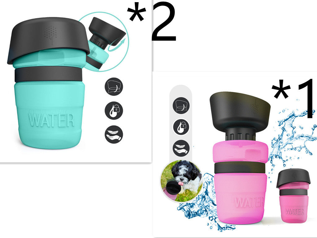 JMT-013770 Portable Silicone Pet Water Bottle - 520ML Travel Cup in Sky Blue, Rose Red, and Blue Green
