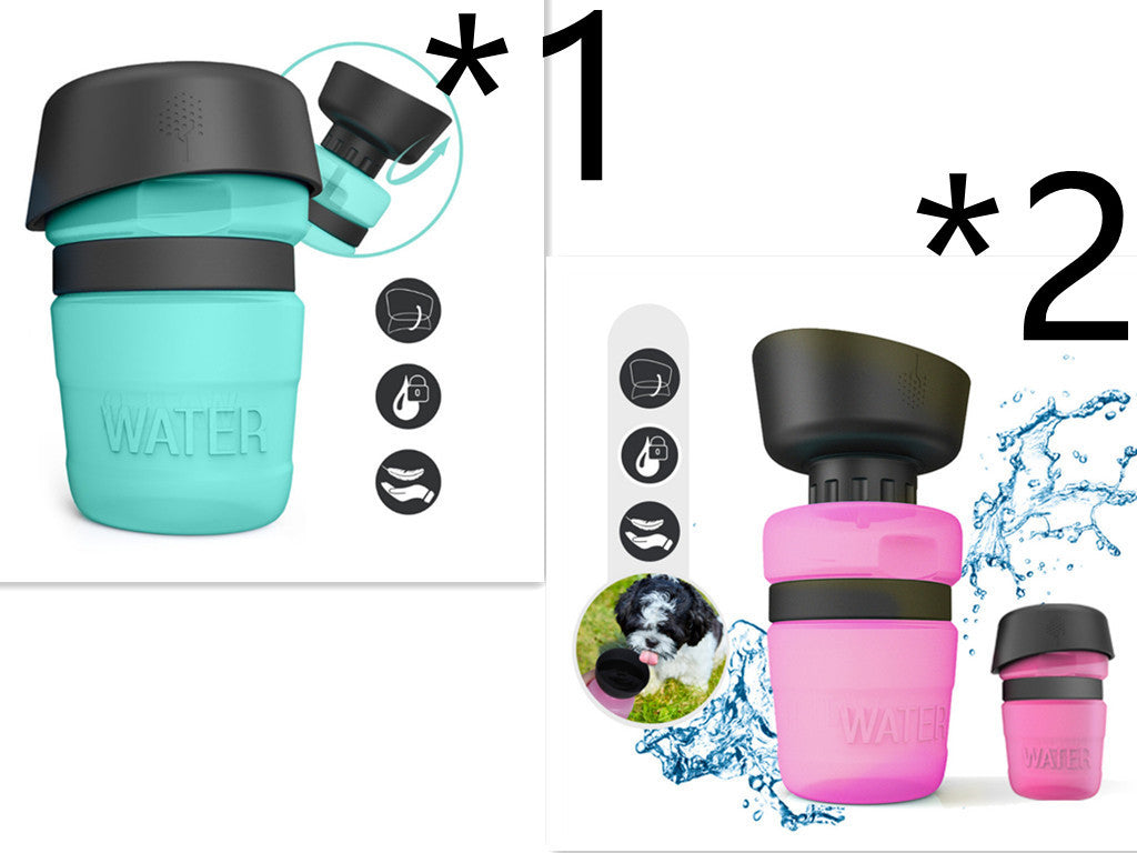 JMT-013770 Portable Silicone Pet Water Bottle - 520ML Travel Cup in Sky Blue, Rose Red, and Blue Green