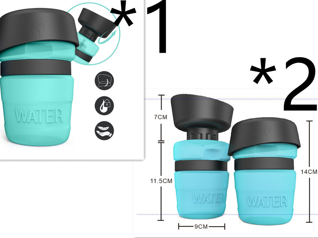 JMT-013770 Portable Silicone Pet Water Bottle - 520ML Travel Cup in Sky Blue, Rose Red, and Blue Green