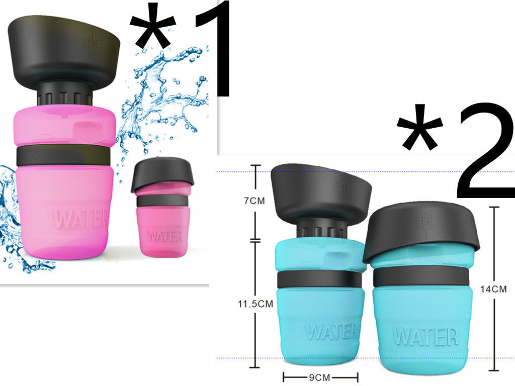 JMT-013770 Portable Silicone Pet Water Bottle - 520ML Travel Cup in Sky Blue, Rose Red, and Blue Green