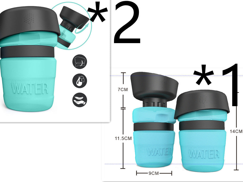 JMT-013770 Portable Silicone Pet Water Bottle - 520ML Travel Cup in Sky Blue, Rose Red, and Blue Green