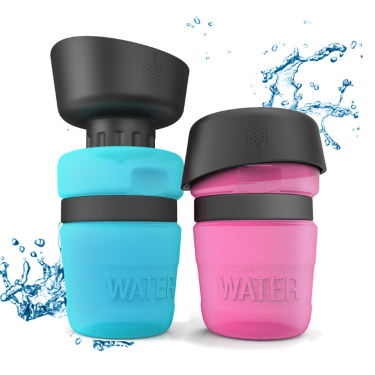JMT-013770 Portable Silicone Pet Water Bottle - 520ML Travel Cup in Sky Blue, Rose Red, and Blue Green