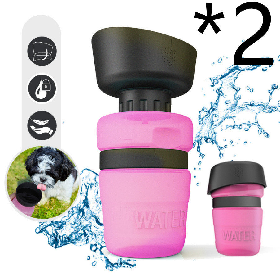 JMT-013770 Portable Silicone Pet Water Bottle - 520ML Travel Cup in Sky Blue, Rose Red, and Blue Green