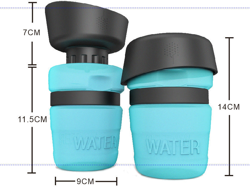 JMT-013770 Portable Silicone Pet Water Bottle - 520ML Travel Cup in Sky Blue, Rose Red, and Blue Green