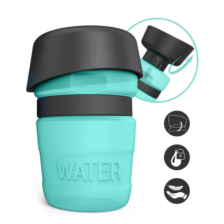 JMT-013770 Portable Silicone Pet Water Bottle - 520ML Travel Cup in Sky Blue, Rose Red, and Blue Green