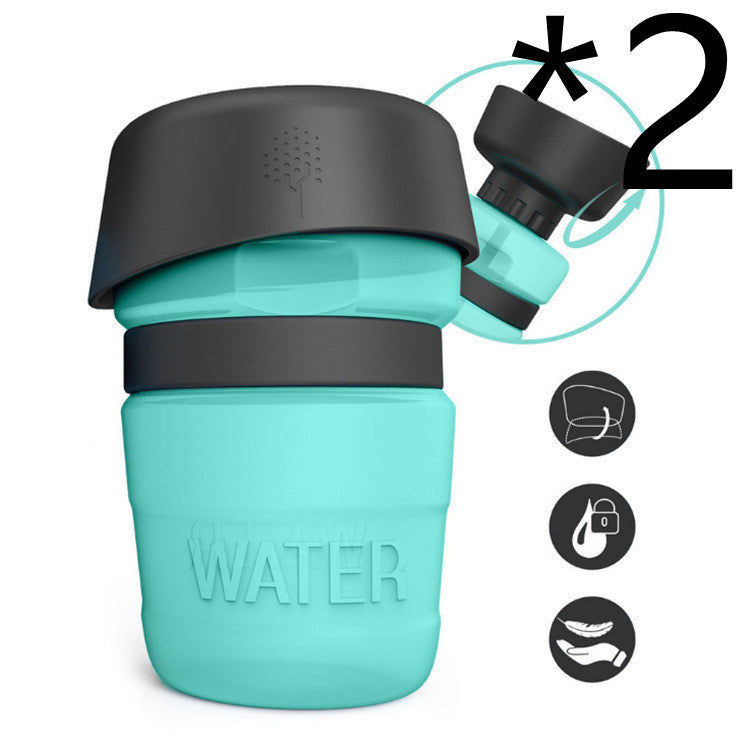 JMT-013770 Portable Silicone Pet Water Bottle - 520ML Travel Cup in Sky Blue, Rose Red, and Blue Green