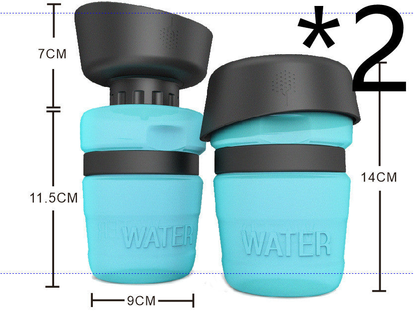 JMT-013770 Portable Silicone Pet Water Bottle - 520ML Travel Cup in Sky Blue, Rose Red, and Blue Green