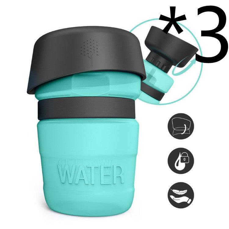 JMT-013770 Portable Silicone Pet Water Bottle - 520ML Travel Cup in Sky Blue, Rose Red, and Blue Green