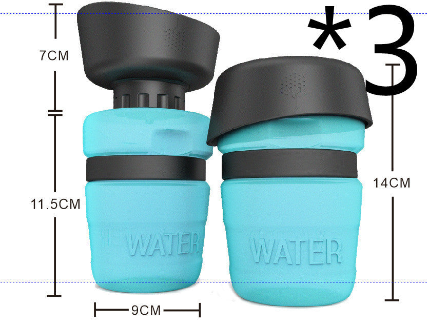 JMT-013770 Portable Silicone Pet Water Bottle - 520ML Travel Cup in Sky Blue, Rose Red, and Blue Green