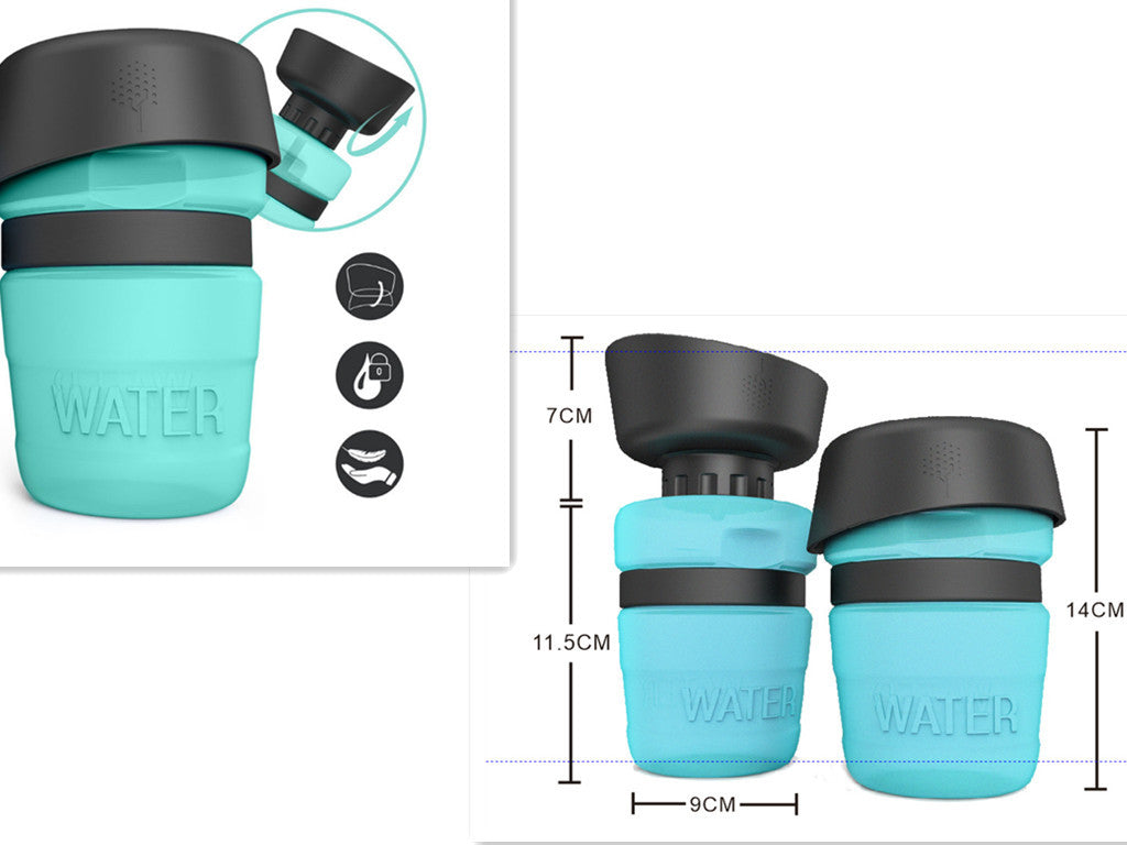 JMT-013770 Portable Silicone Pet Water Bottle - 520ML Travel Cup in Sky Blue, Rose Red, and Blue Green
