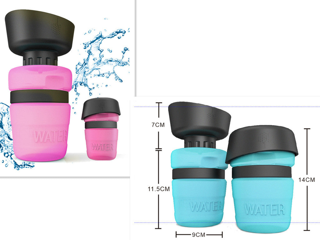 JMT-013770 Portable Silicone Pet Water Bottle - 520ML Travel Cup in Sky Blue, Rose Red, and Blue Green