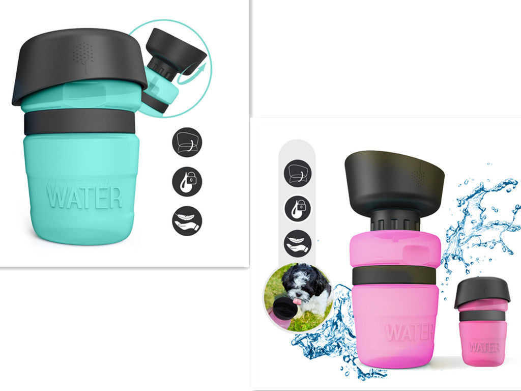 JMT-013770 Portable Silicone Pet Water Bottle - 520ML Travel Cup in Sky Blue, Rose Red, and Blue Green