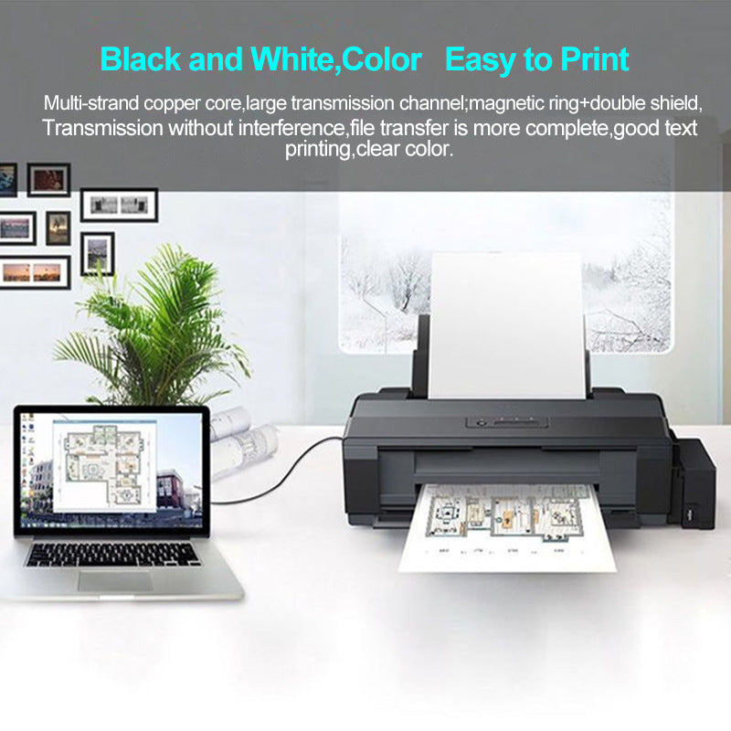 JMT-013770 Pure Copper USB Printer Cable for Reliable Data Transfer