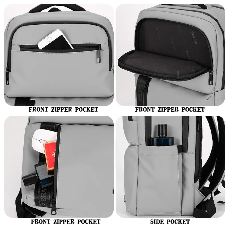 JMT-013770 Stylish Waterproof Nylon Backpack for Men with Custom Logo Printing and Laptop Compartment