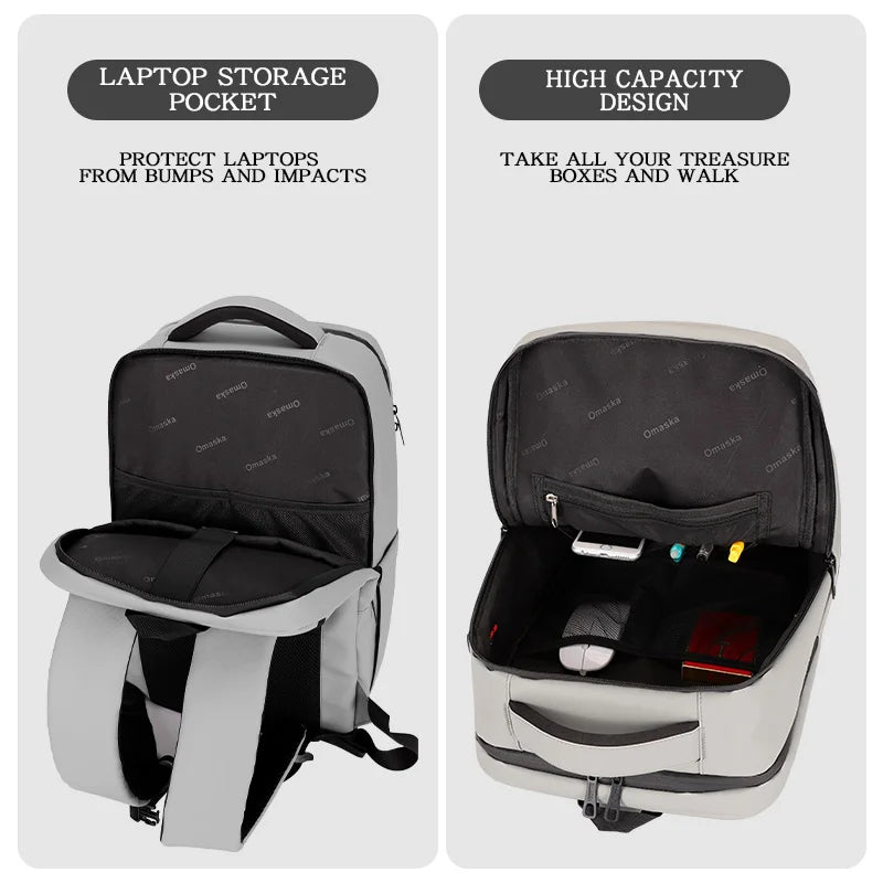 JMT-013770 Stylish Waterproof Nylon Backpack for Men with Custom Logo Printing and Laptop Compartment