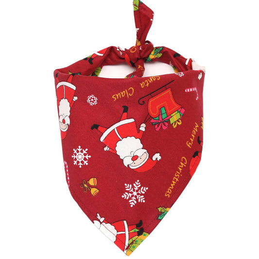 JMT-014218 Cotton Triangle Scarf for Dogs and Cats - Christmas Pet Saliva Towel, 45x45x65cm