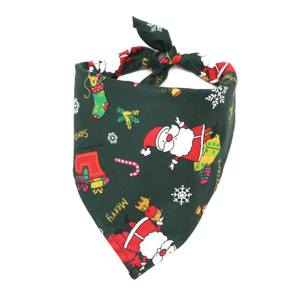 JMT-014218 Cotton Triangle Scarf for Dogs and Cats - Christmas Pet Saliva Towel, 45x45x65cm