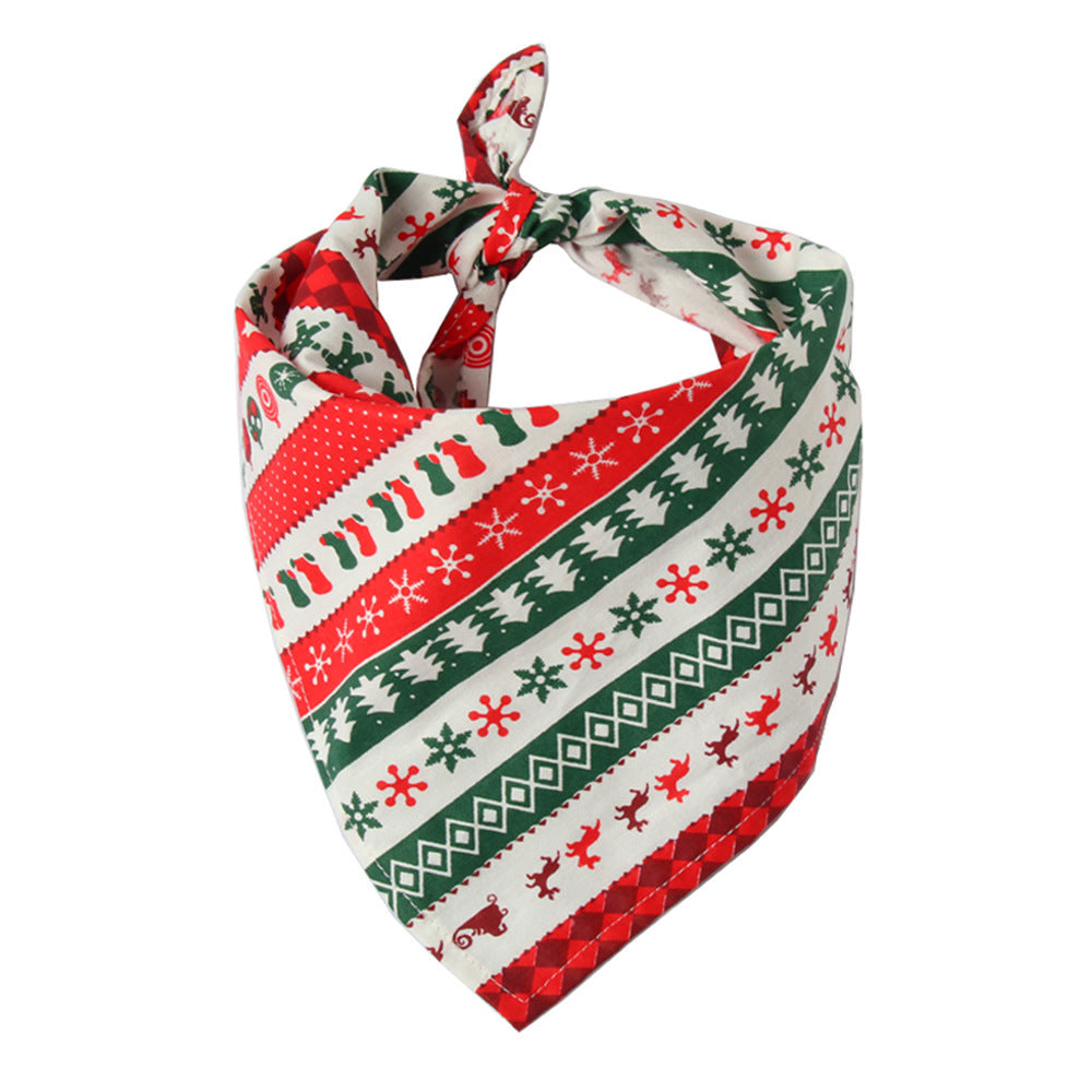 JMT-014218 Cotton Triangle Scarf for Dogs and Cats - Christmas Pet Saliva Towel, 45x45x65cm