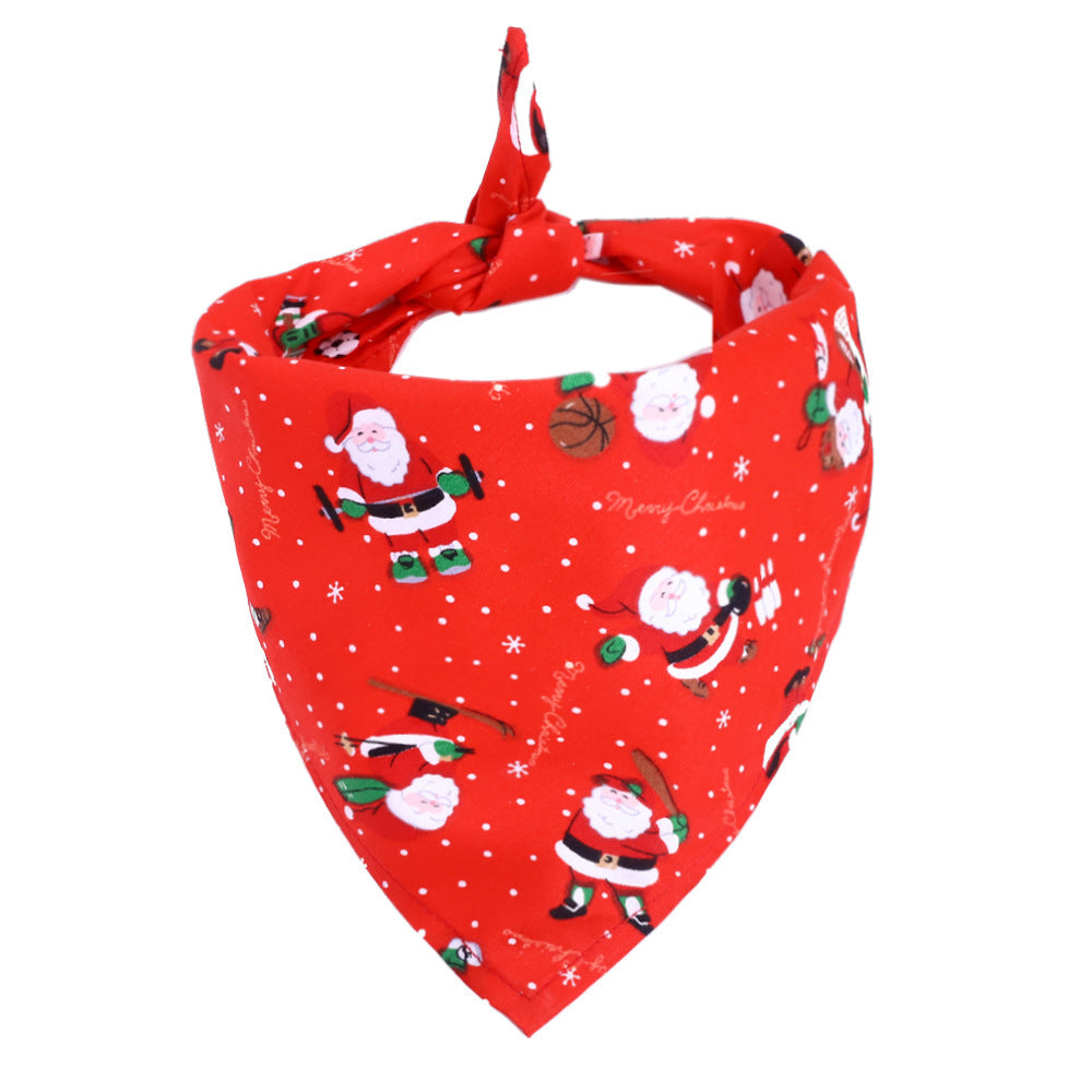 JMT-014218 Cotton Triangle Scarf for Dogs and Cats - Christmas Pet Saliva Towel, 45x45x65cm