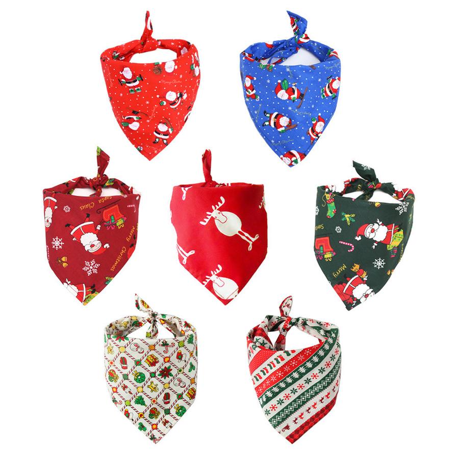 JMT-014218 Cotton Triangle Scarf for Dogs and Cats - Christmas Pet Saliva Towel, 45x45x65cm