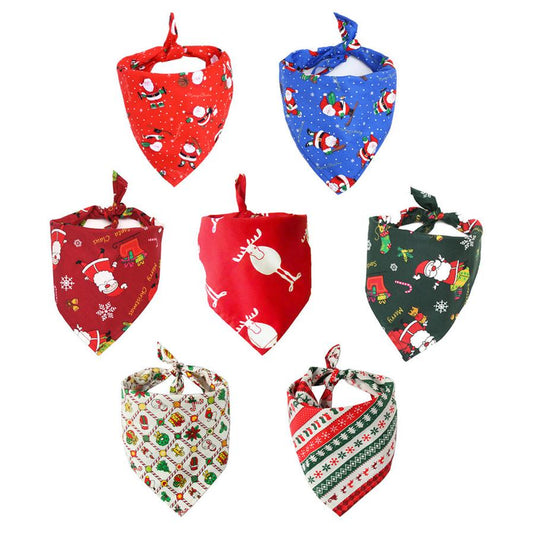 JMT-014218 Cotton Triangle Scarf for Dogs and Cats - Christmas Pet Saliva Towel, 45x45x65cm